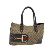 Gucci Vintage Pre-owned Canvas gucci-vskor Beige, Dam