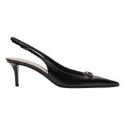 Valentino Garavani Vlogo Slingback Flats Black, Dam