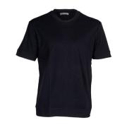 Paolo Pecora Klassisk herr T-shirt med central bakre söm Black, Herr