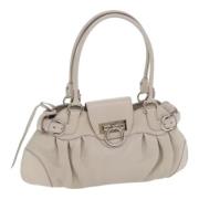 Salvatore Ferragamo Pre-owned Pre-owned Laeder handvskor Beige, Dam