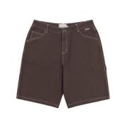 Dime Mtl Klassiska Denim Shorts i Brun Brown, Herr