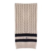 Moncler Beige halsduk med blå detaljer Beige, Dam