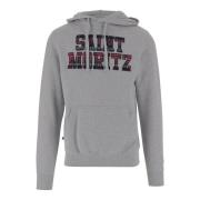 MC2 Saint Barth Logo Bomullssweatshirt med huva Gray, Herr