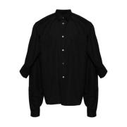 Comme des Garçons Svart Bomull Poplin Skjorta Klassisk Stil Black, Her...