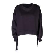 Dondup Dam Sweatshirt med Ruffle Detaljer Black, Dam