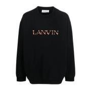 Lanvin Svart Casual Hoodie för Män Black, Herr