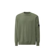 C.p. Company Grön Crew Neck Stickad Tröja Green, Herr