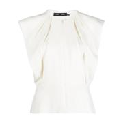 Proenza Schouler Vit Ärmlös Viskosblus White, Dam