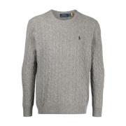 Polo Ralph Lauren Herr LS Kabelstickad Tröja Gray, Herr