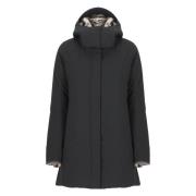 Save The Duck Svart Parka med Fuskpäls Huva Black, Dam