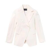 Proenza Schouler Vit Linne Blazer Avslappnad Stil White, Dam