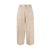 Moncler Culottes i bomull elastanblandning Beige, Dam