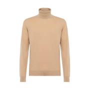 Alpha Studio Kashmir Ribbstickad Turtlenecktröja Beige, Herr