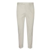 PT Torino Slim Fit Sammet Byxor med Ribbad Finish White, Herr