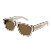 Saint Laurent Elegant Läder Axelväska Beige, Unisex