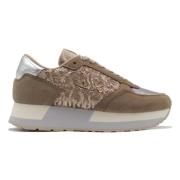 Sun68 Kate Paillettes Beige Sneakers Brown, Dam