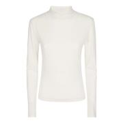 MVP wardrobe Stretchiga Fibrer Turtleneck Tröja White, Dam