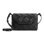 Bottega Veneta Svart Läder Väv Axelväska Black, Herr