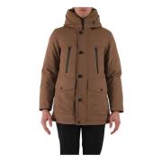 Woolrich Arktisk Twill Parka med Dold Dragkedja Beige, Herr