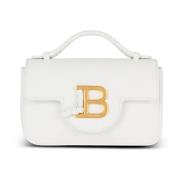 Balmain Kornigt kalvskinn B-Buzz 17 Mini väska White, Dam