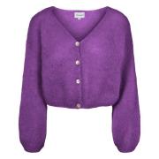 American Dreams Mohair Cropped Kofta Djup Lila Purple, Dam