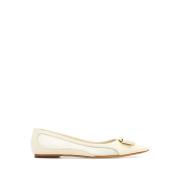 Salvatore Ferragamo Eleganta Balettskor för Kvinnor White, Dam