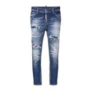 Dsquared2 Blekta cropped slim-fit jeans Blue, Dam