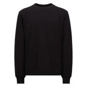 Moncler Crewneck Sweatshirt med logopatch Black, Herr