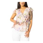 Rinascimento Blommig Wrap Top Multicolor, Dam