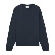 Maison Kitsuné Fox Head Patch Bomullsweatshirt Blue, Herr