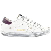 Golden Goose Superstar White and Back Violet Sneakers White, Dam