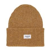 Amish Kamel Beanie Mössa med Maxi Patch Brown, Unisex