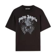 Palm Angels Svart Grafiskt Tryck Rund Hals T-shirt Black, Herr