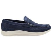 Docksteps Suede Low Moccasins Avion Style Blue, Herr