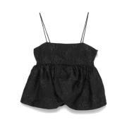 Rotate Birger Christensen Svart Draperad Bustier Stil Klänning Black, ...