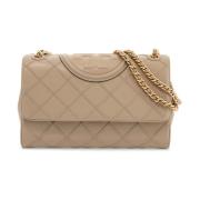 Tory Burch Diamantquiltad mjuk axelväska Beige, Dam