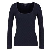 Giorgio Armani Stilig Jumper för Män Blue, Dam