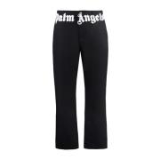 Palm Angels Svarta Logotryck Bomullsbyxor Black, Herr