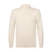 Profuomo Mock Neck Off White Pullover Beige, Herr