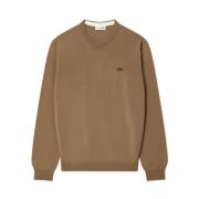 Lacoste Beige Merino Ull Pullover Sweatshirt Beige, Herr