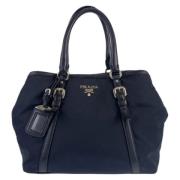 Prada Vintage Pre-owned Canvas totevskor Blue, Dam