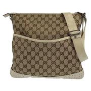 Gucci Vintage Pre-owned Canvas crossbodyvskor Beige, Dam