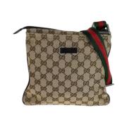 Gucci Vintage Pre-owned Canvas crossbodyvskor Beige, Dam