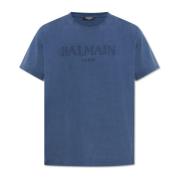 Balmain T-shirt med broderad logotyp Blue, Herr