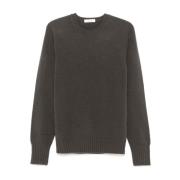 Drumohr Mörkgrå Lamull Crew Neck Sweater Gray, Herr