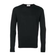 John Smedley Svart Merinoull V-ringad Tröja Black, Herr