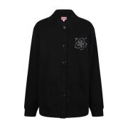 Kenzo Svart Constellation Cardigan med Blomma Crest Black, Dam