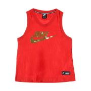 Nike Röd Metallisk Guld Tank Top Red, Dam