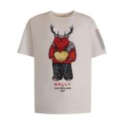 Bally Grafiskt Tryck Crew Neck T-shirt White, Herr