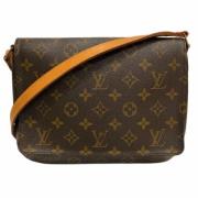 Louis Vuitton Vintage Pre-owned Canvas axelremsvskor Brown, Dam